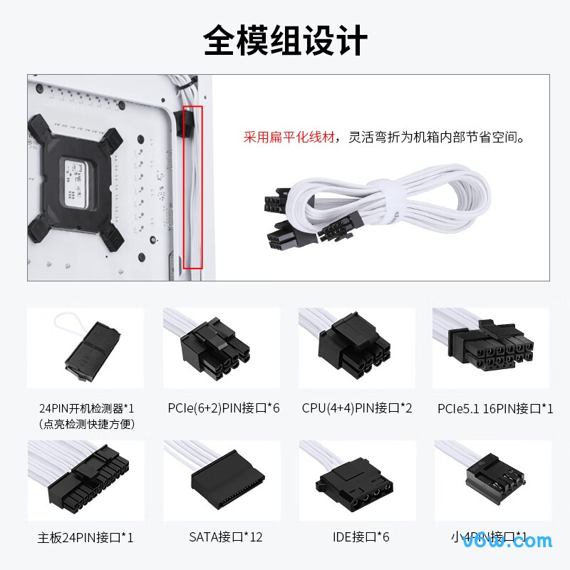 鑫谷 GM1000W 冰山版金牌全模组电脑电源图片