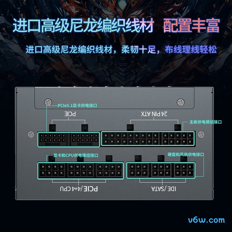 长城 1000W N10金牌电脑电源图片