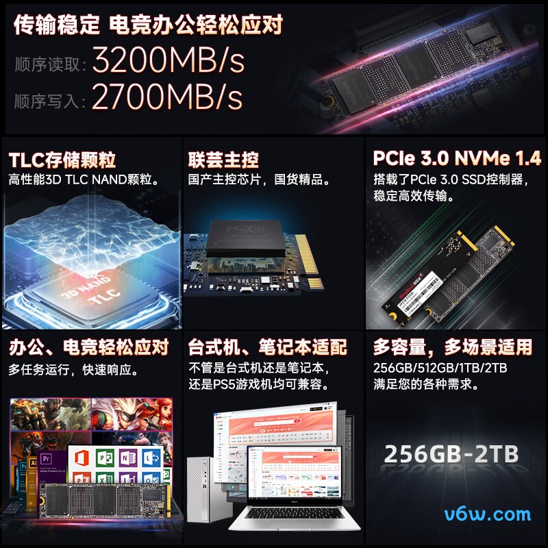 金百达 512GB SSD固态硬盘 KP230系列