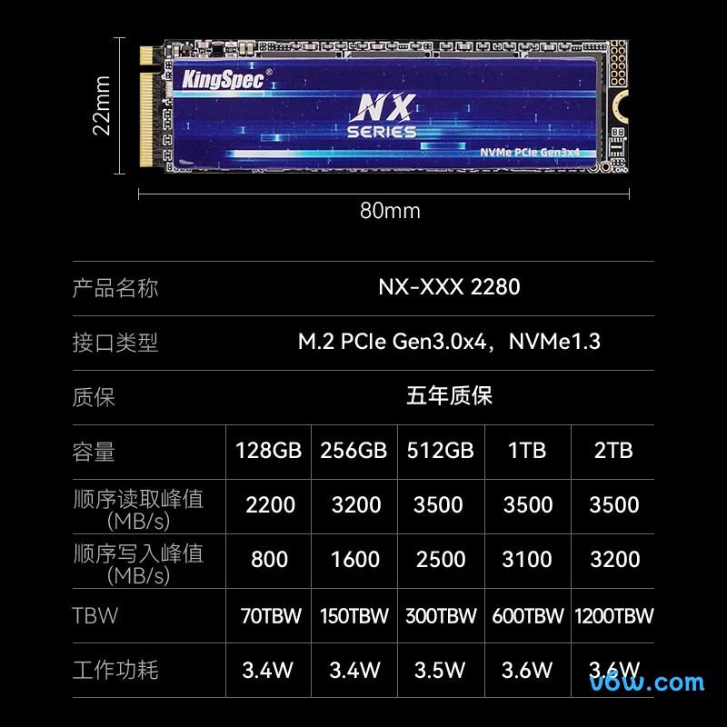 金胜维1TB SSD固态硬盘 M.2接口