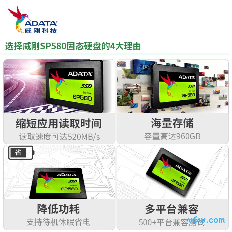 威刚 480GB SSD固态硬盘  SATA3 SP580