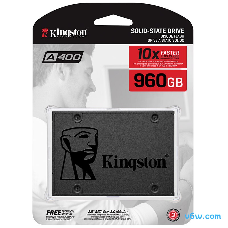 金士顿960GB SSD固态硬盘 A400系列