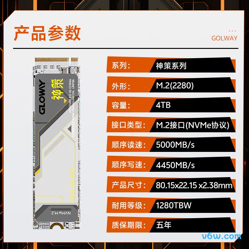光威4TB SSD固态硬盘 神策系列SSD固态硬盘图片
