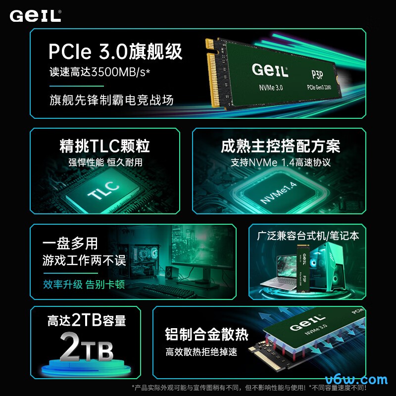 GEIL金邦 1TB SSD固态硬盘 P3P系列